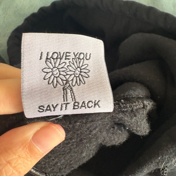 Lonely Ghost Black Hoodie with White Label “Growing is lonely” large - Picture 5 of 5